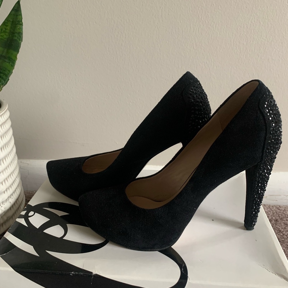 Nine West Black Heels with Sparkling Accents